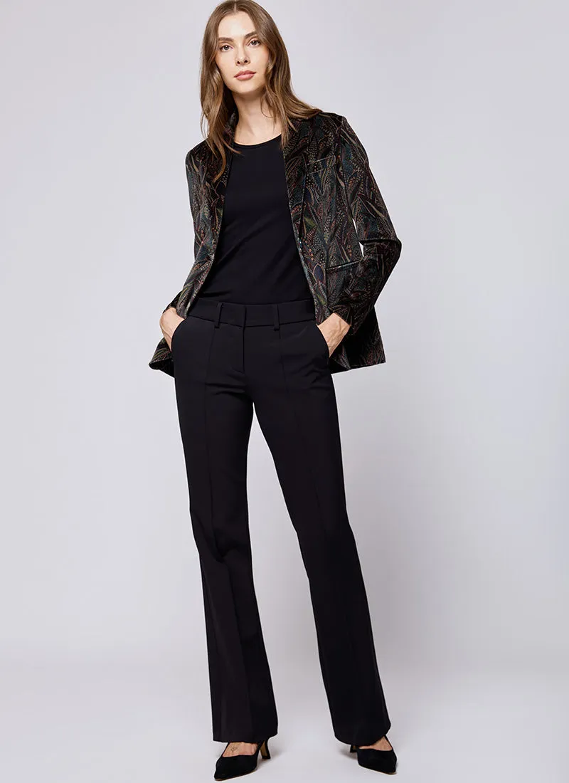 1-Button Slim Velvet Blazer