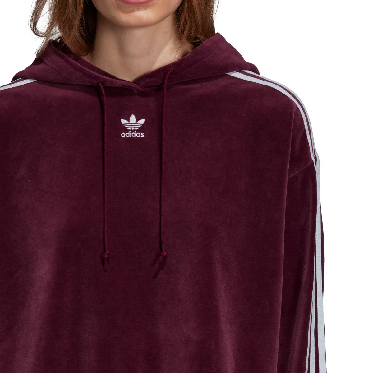 Adidas Originals Trefoil Women's Cropped Pullover Hoodie Maroon/White