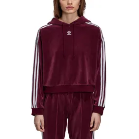 Adidas Originals Trefoil Women's Cropped Pullover Hoodie Maroon/White