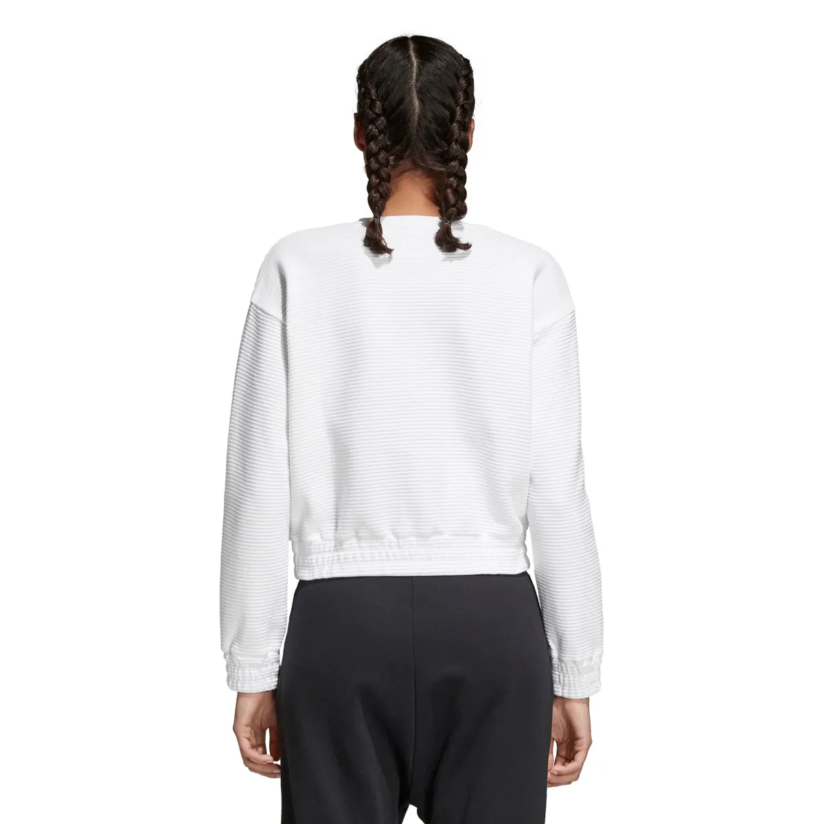 Adidas Women's Originals EQT Crew Cropped Sweatshirt White