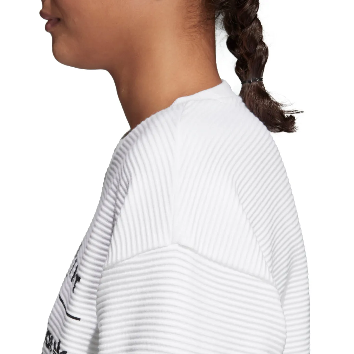 Adidas Women's Originals EQT Crew Cropped Sweatshirt White