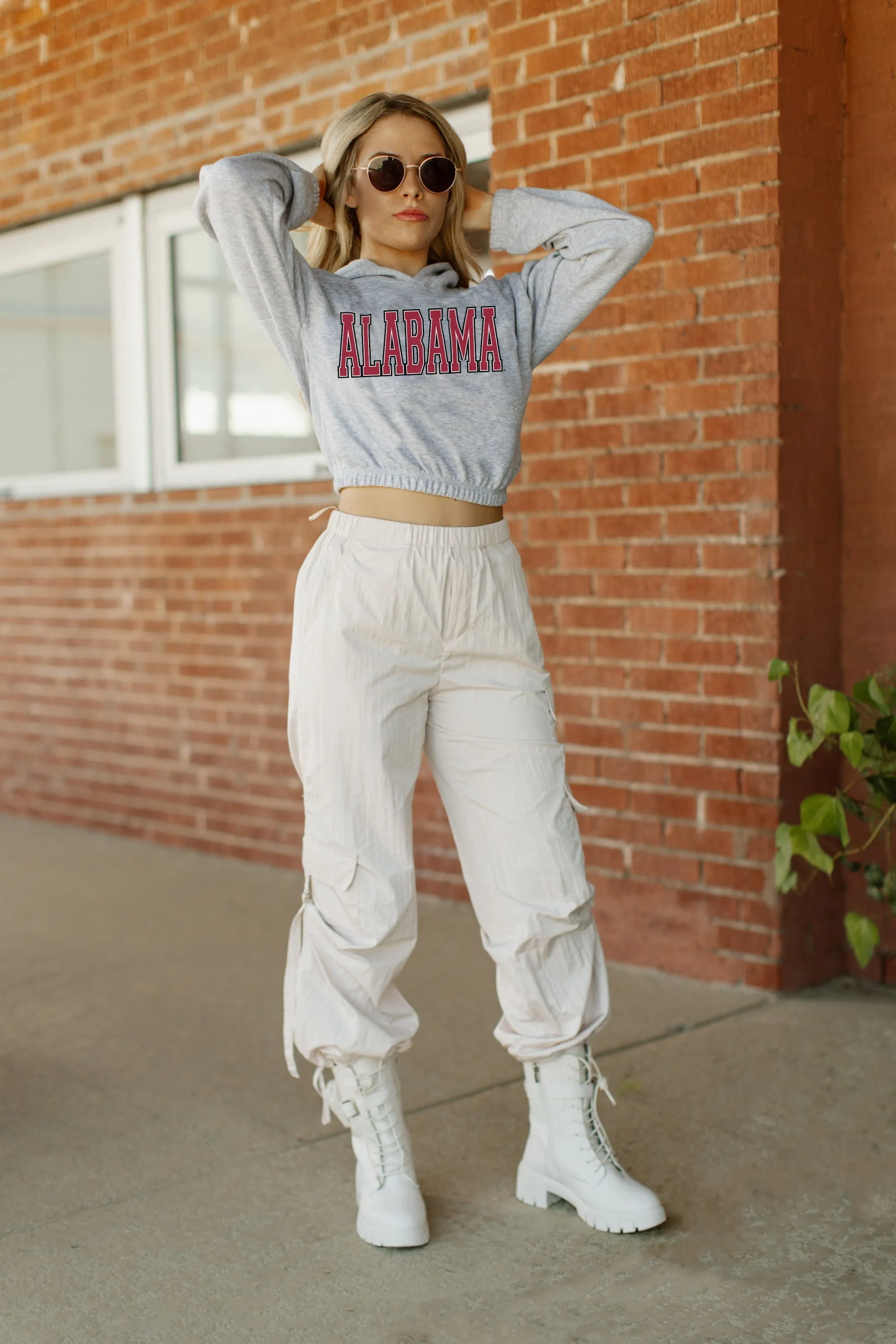 ALABAMA CRIMSON TIDE HEADED TO VICTORY BANDED CROPPED HOODIE BY MADI PREWETT TROUTT