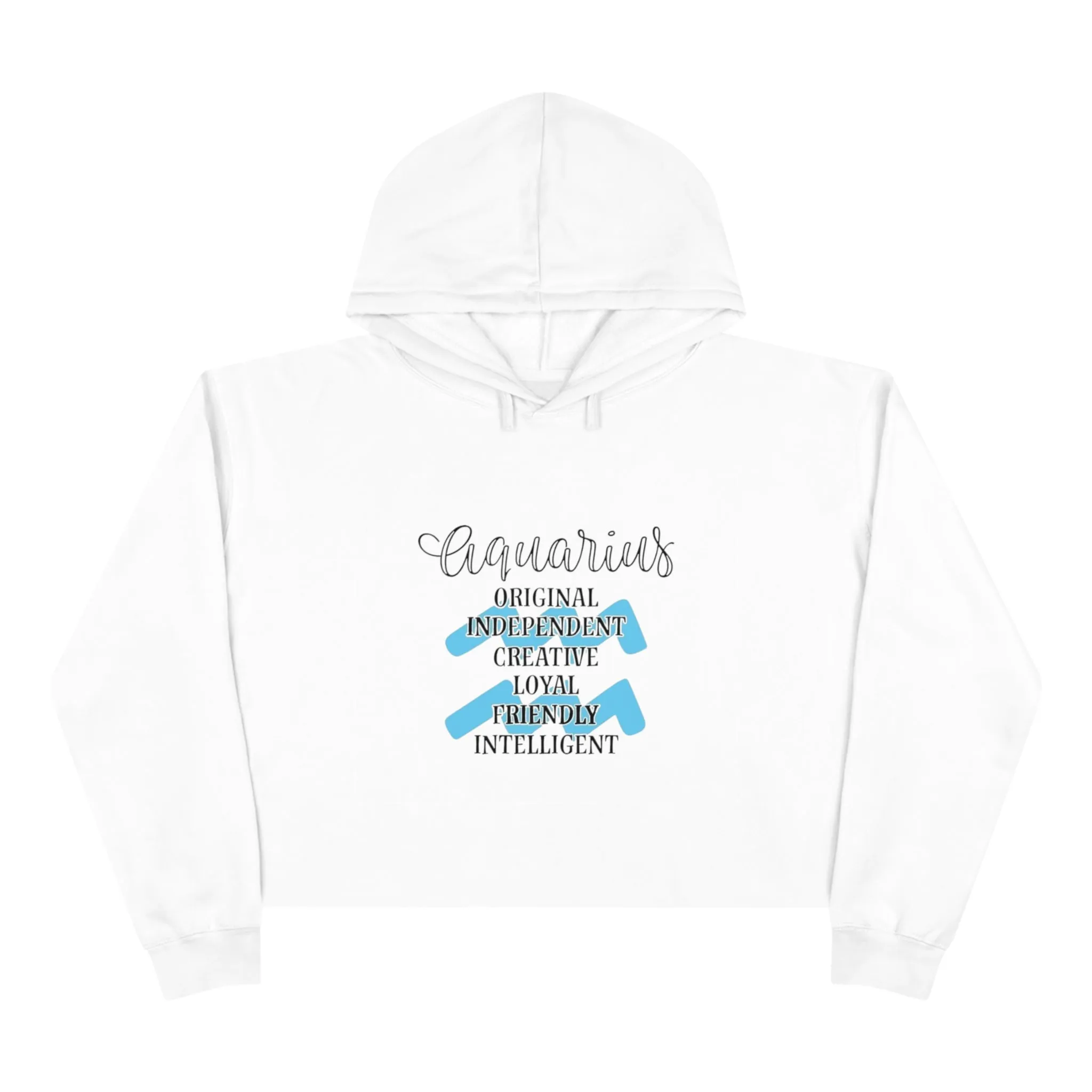 Aquarius Zodiac Character Crop Hoodie