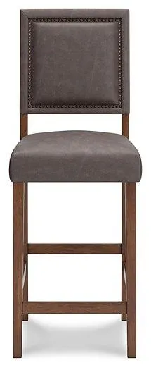 Benmara Grayish Brown/Brown Bar Height Bar Stool (Set of 2)