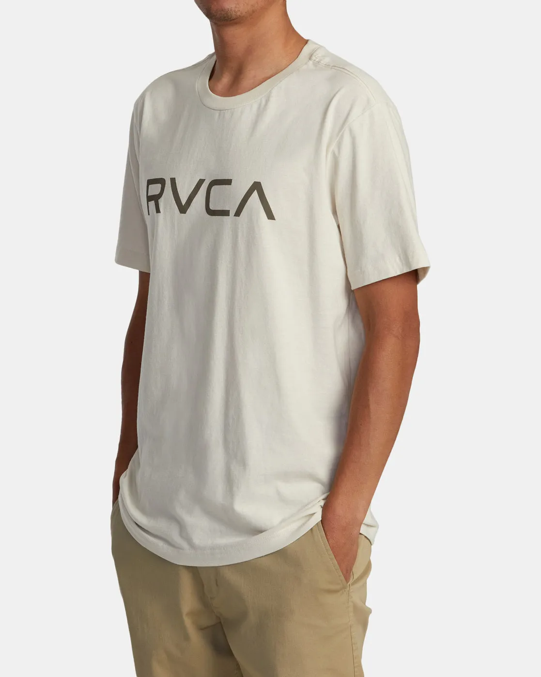 Big RVCA Short Sleeve T-Shirt - Silver Bleach