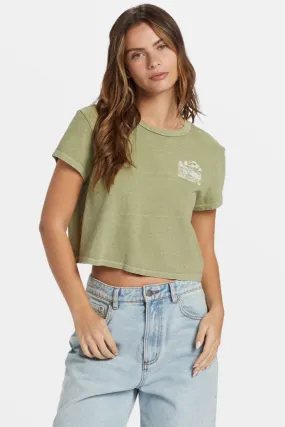 BILLABONG White Noise Crop Tee