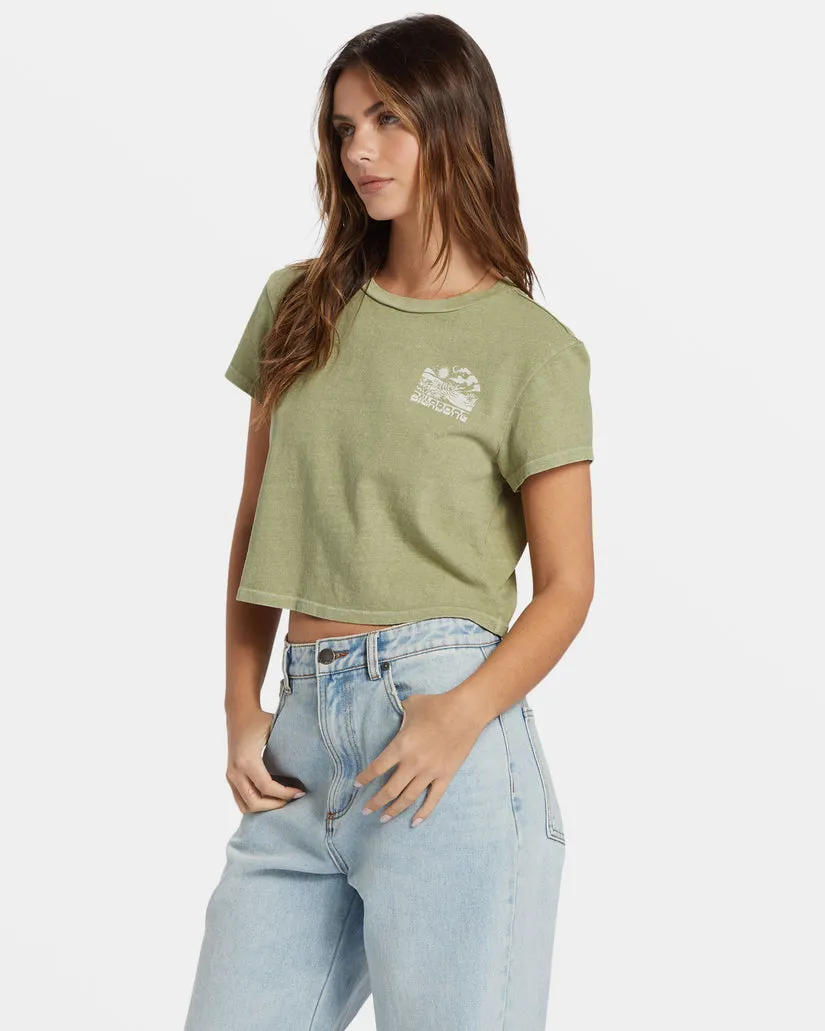 BILLABONG White Noise Crop Tee