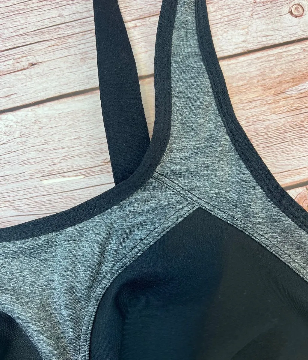 Black Grey High Impact Sports Bra