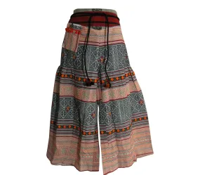 Bohemian Ethnic Samurai Gaucho Wide-Leg Harem Pants