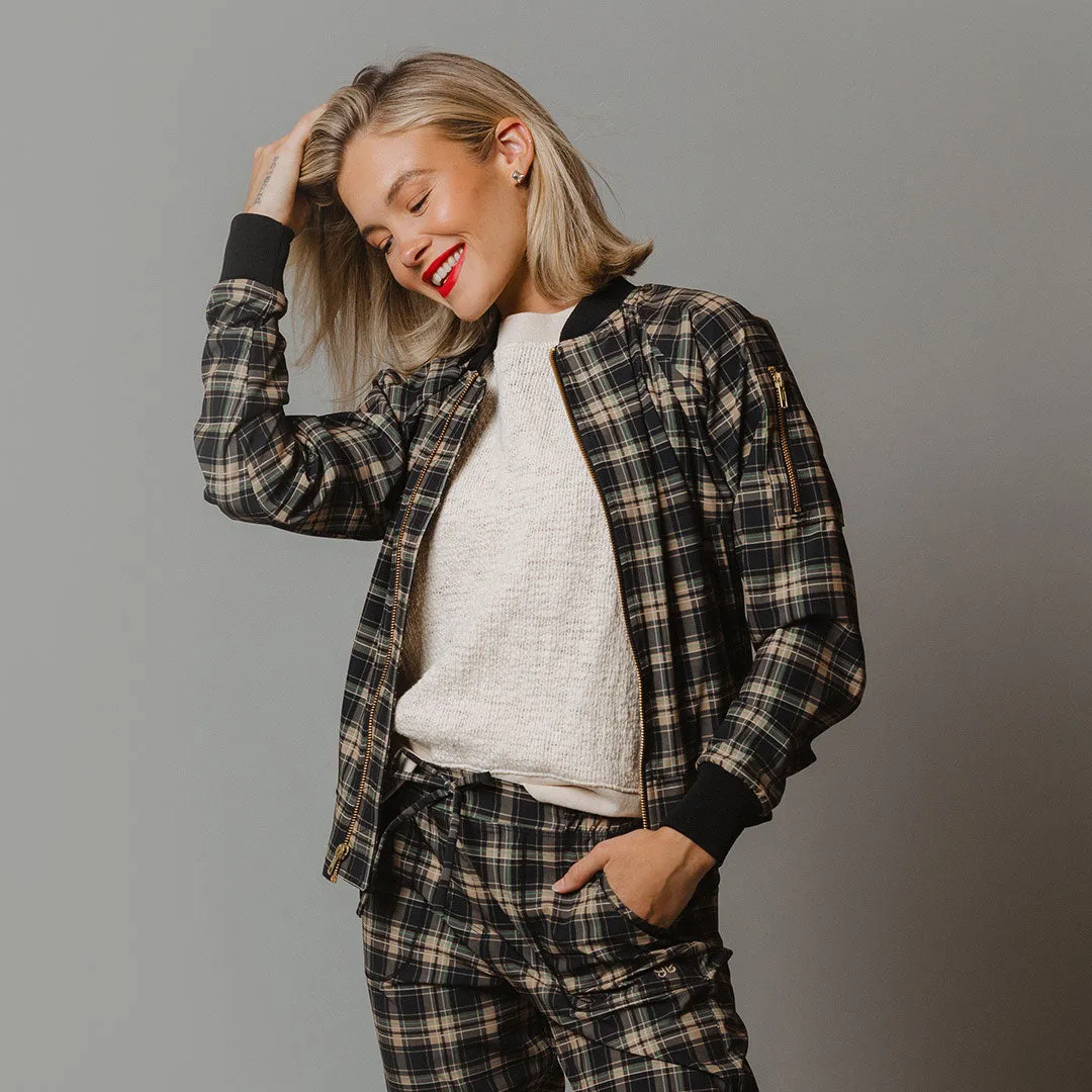 Bonnie Plaid Bomber Jacket