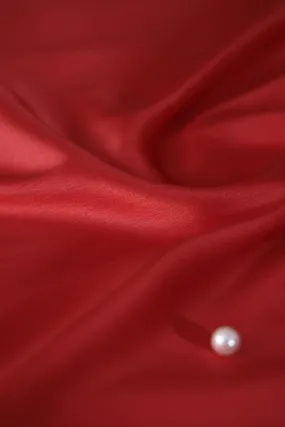 Bright Red Dyed Satin