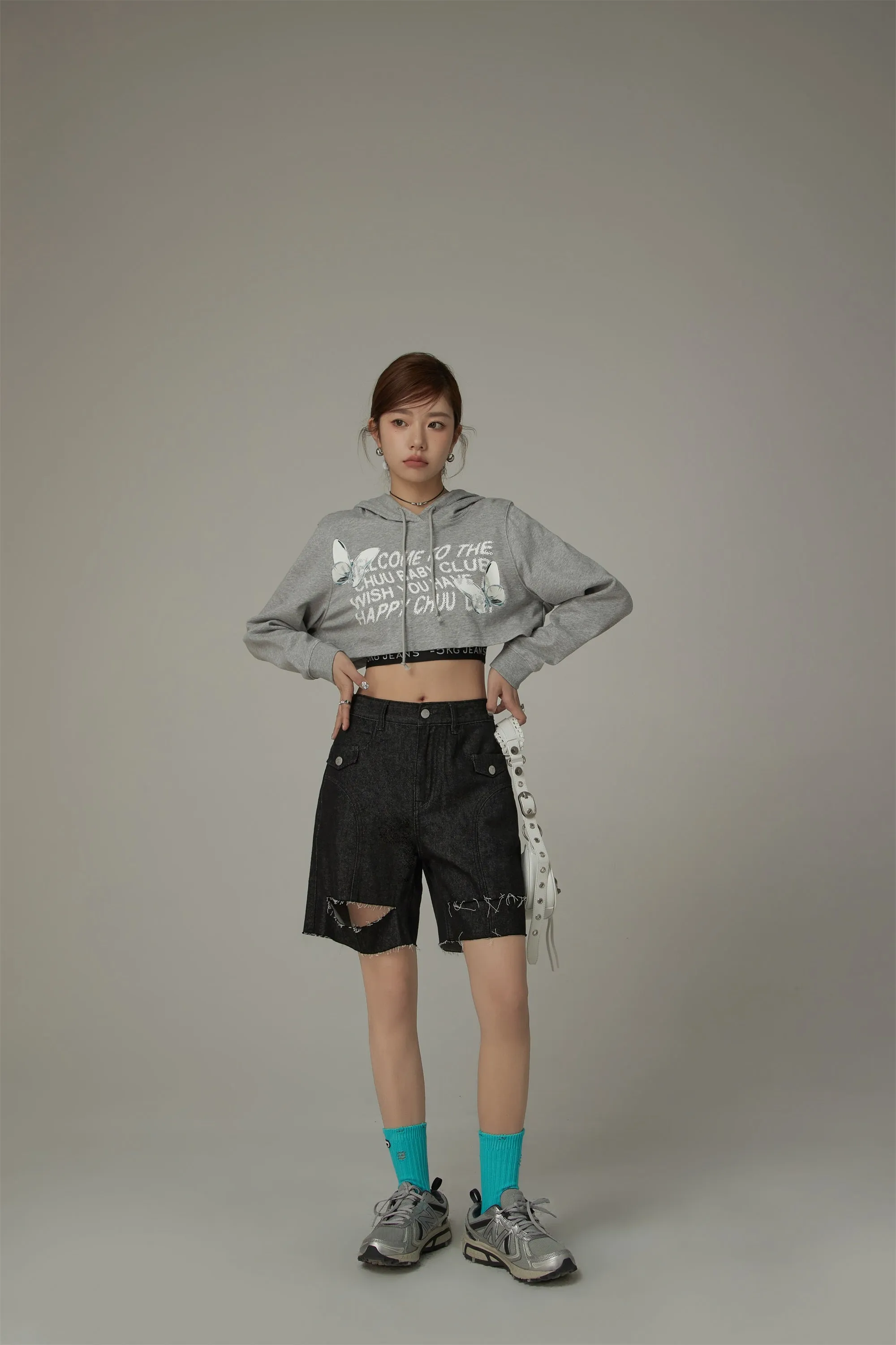 Butterfly Cropped Hoodie