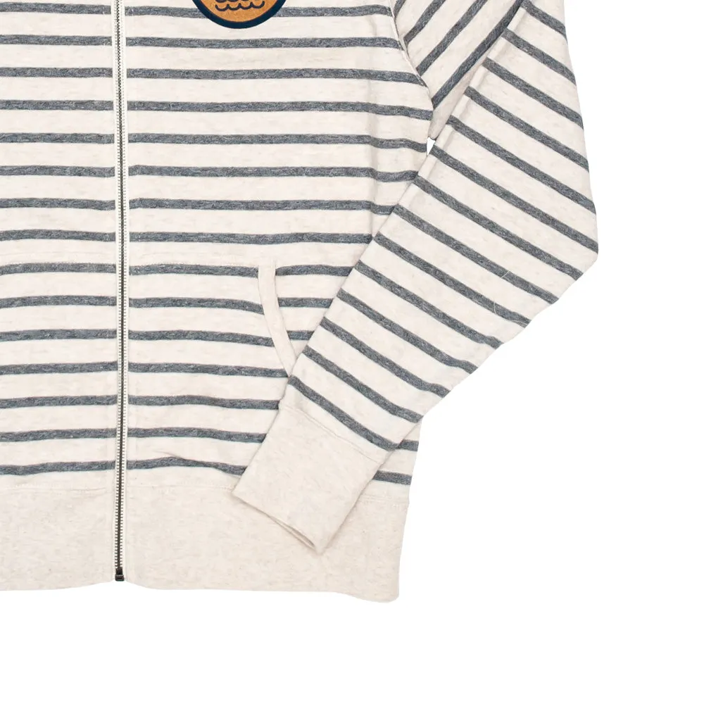 C S Patch Striped Zip Hoodie