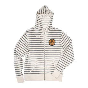 C S Patch Striped Zip Hoodie