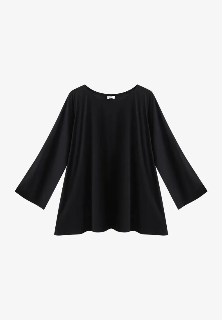 Calista EVERYDAY Loose-fit Crop Sleeve Tshirt - Black