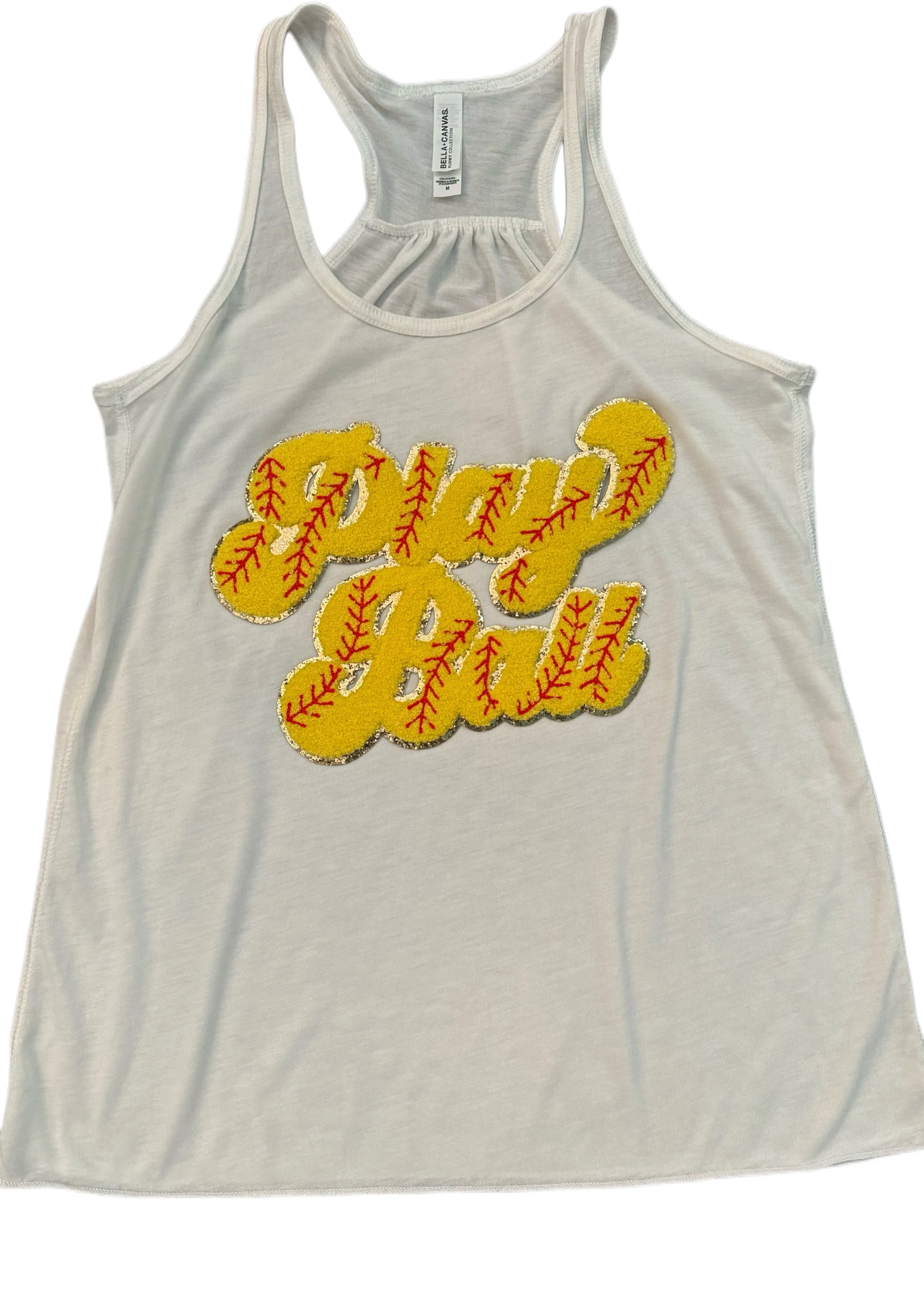 Chenille Softball Play Ball Tanks & Tees