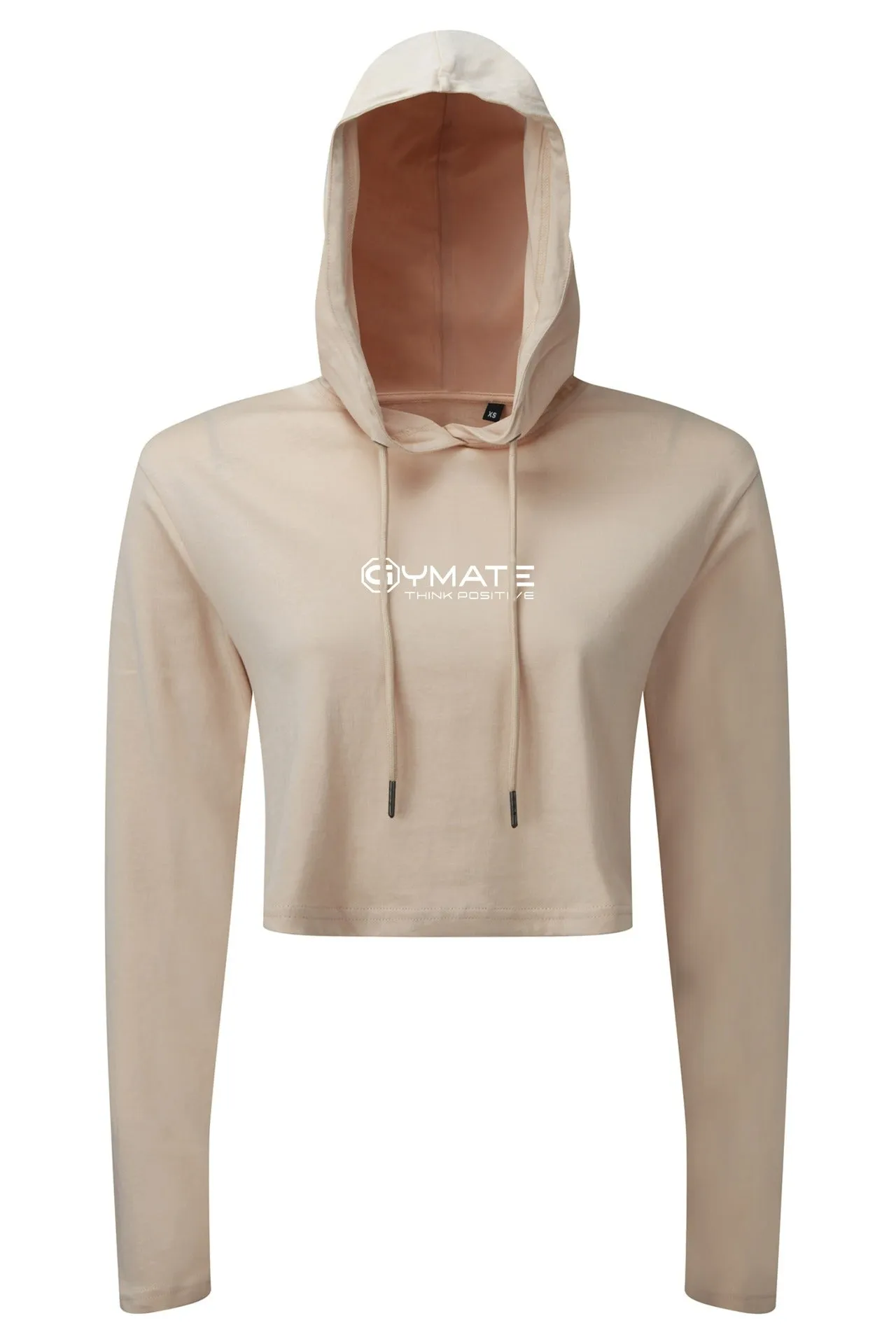 Cropped Hooded T shirt Gymate Long sleeve