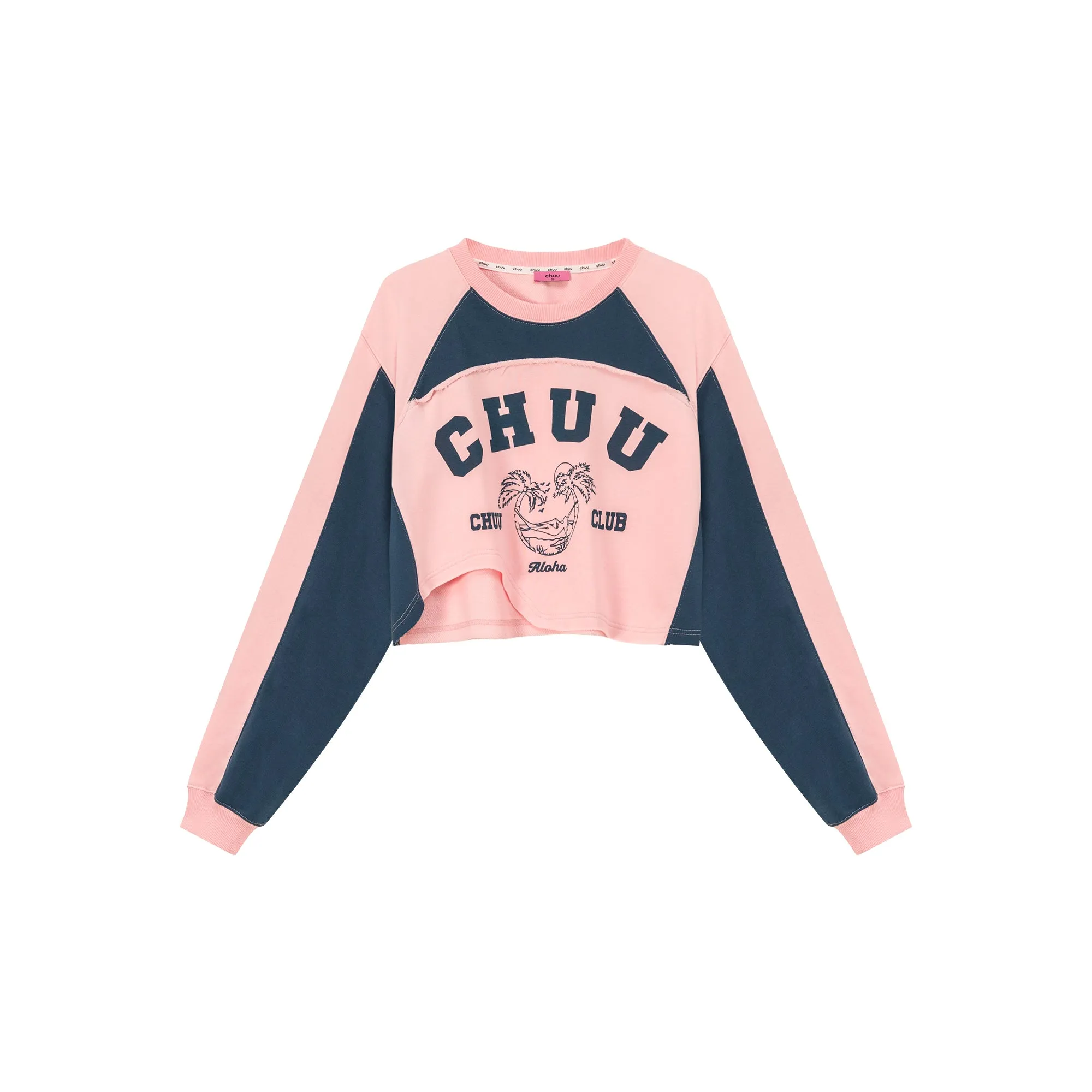 Cropped Logo Color Loosefit Sweatshirt