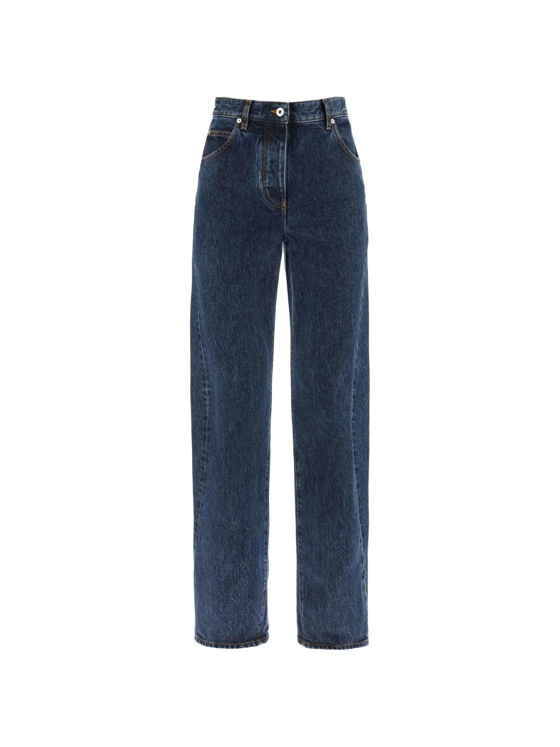 Curved Seam High-Waisted Jeans