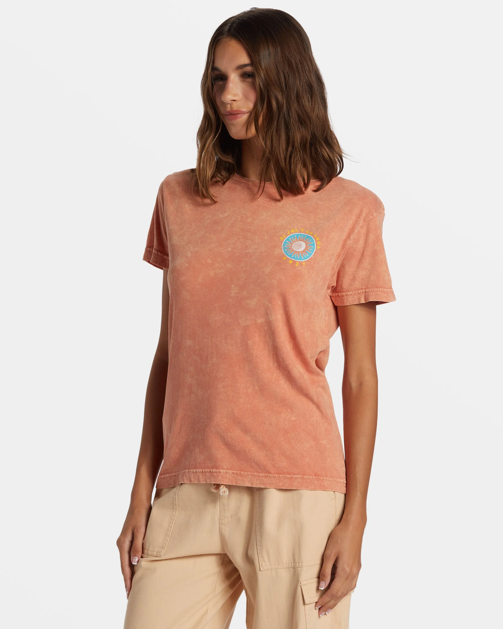 El Sol Y La Luna Boyfriend T-Shirt - Apricot Brandy