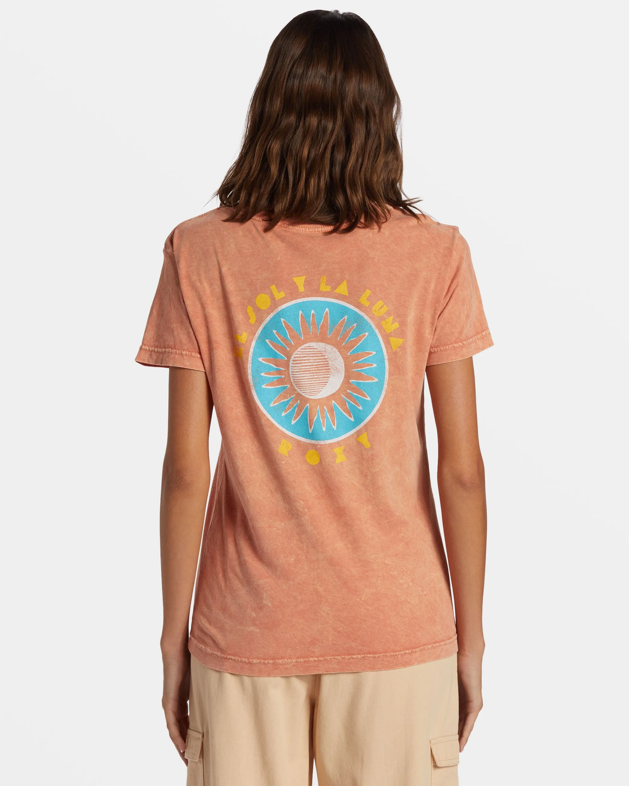 El Sol Y La Luna Boyfriend T-Shirt - Apricot Brandy