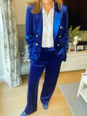 Electric Blue Velvet Trousers