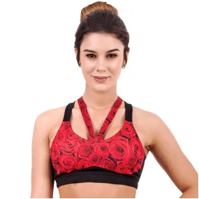 Flexmee 902005 | Luxury Roses Sublimated Sport Racerback Bra | Microfiber