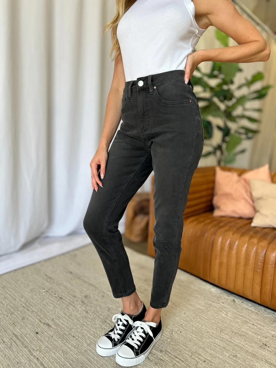 Full Size High Rise Tummy Control Skinny Jeans