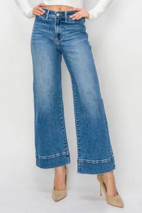 Full Size High Rise Wide Leg Jeans