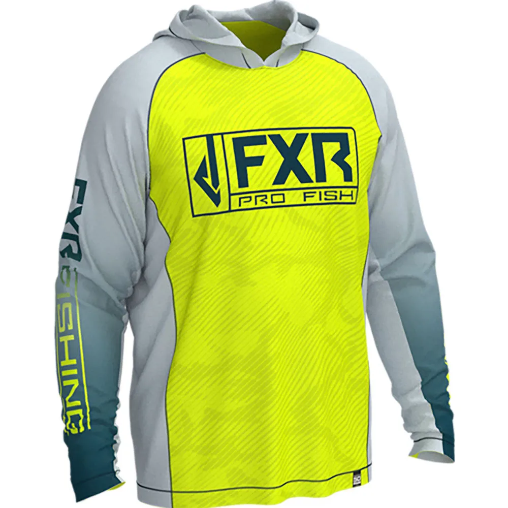 FXR 212093-6543-13 M Derby UPF PO Hoodie Lightweight Sunshield Vented Mesh Hi-Vis Ice -