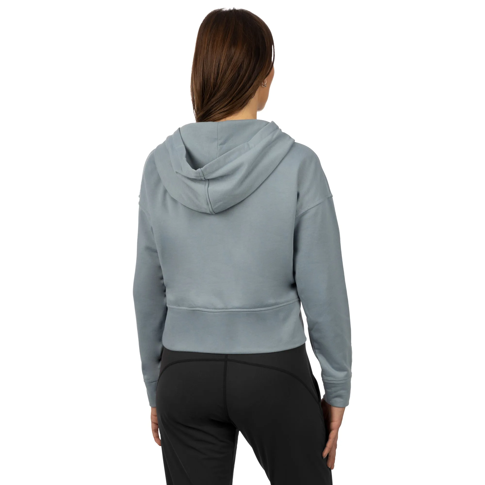 FXR Balance Cropped Pullover Hoodie Light Steel Blue