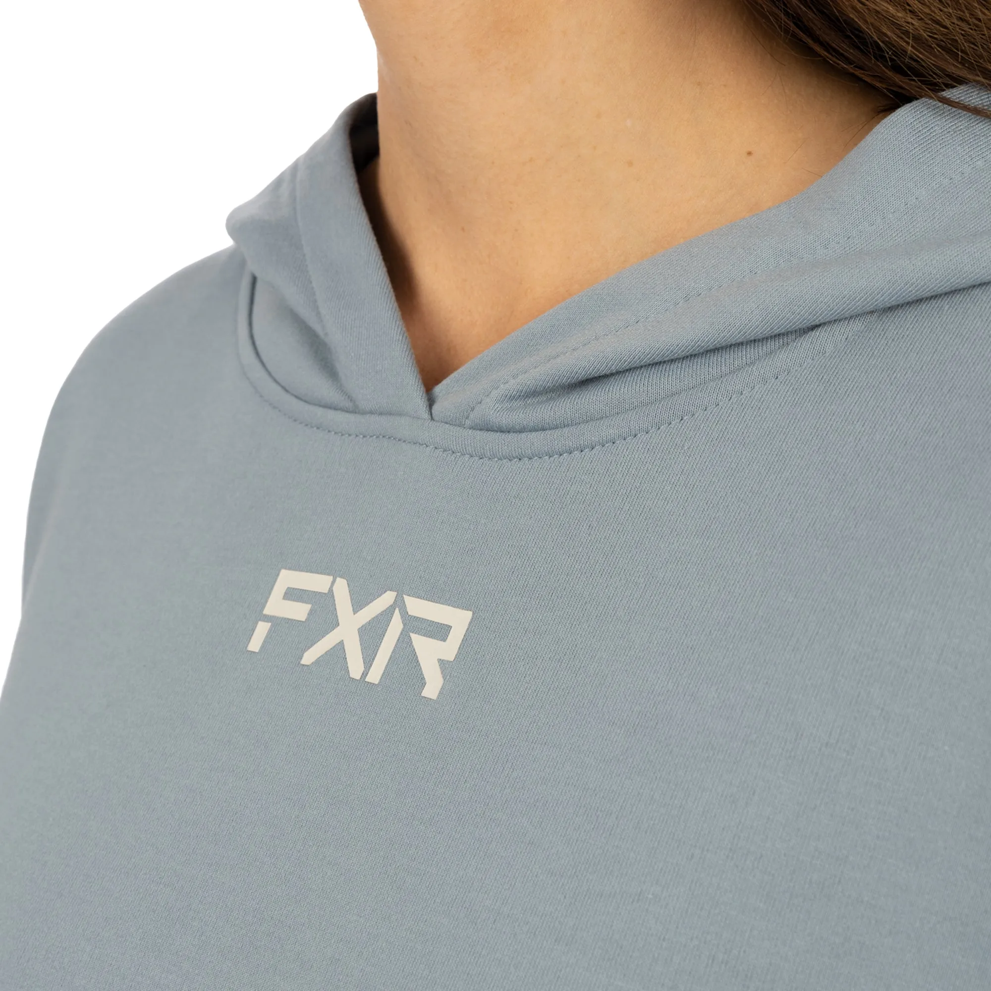 FXR Balance Cropped Pullover Hoodie Light Steel Blue