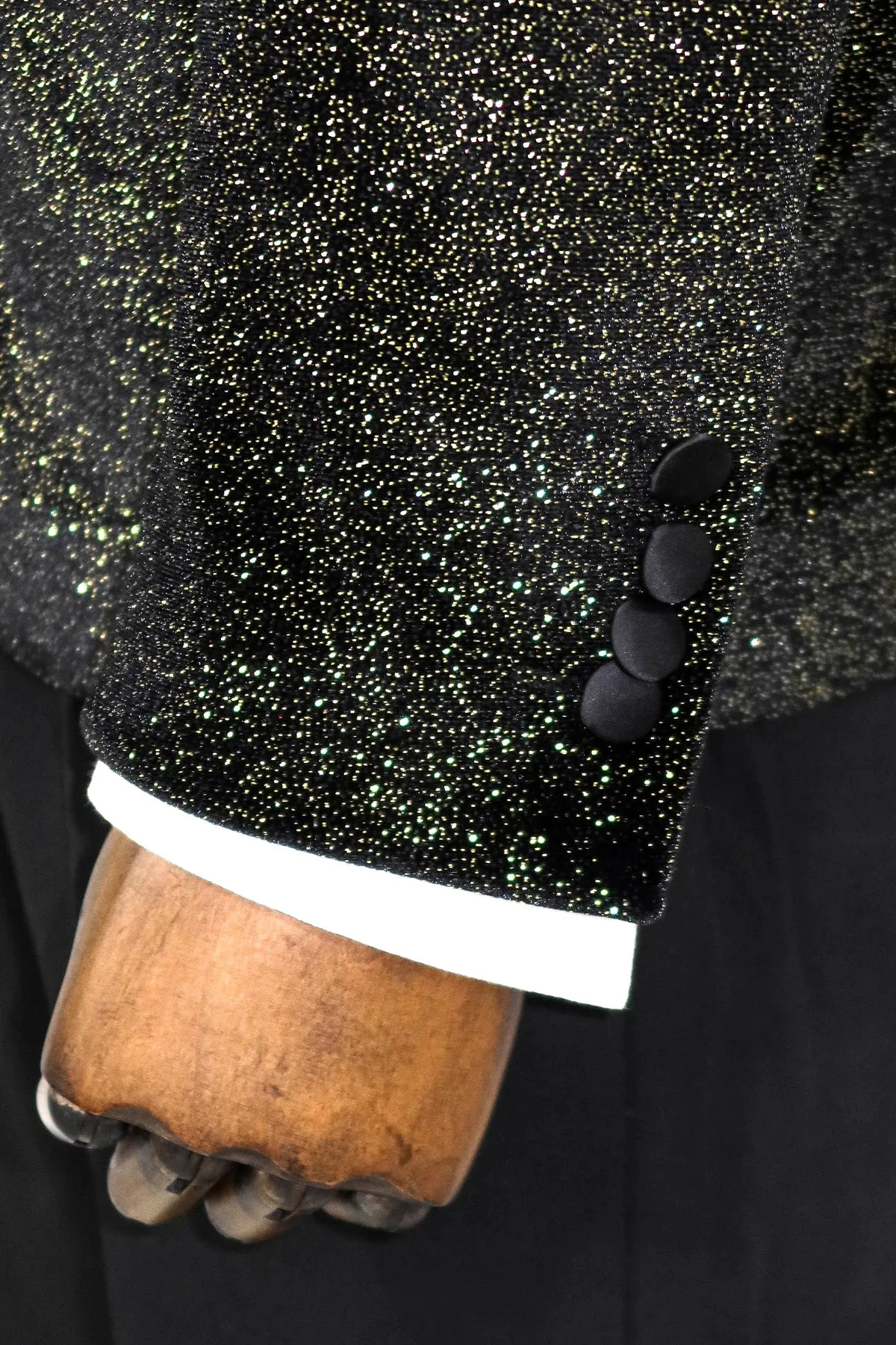 Glitter Gold Velvet Black Prom Blazer