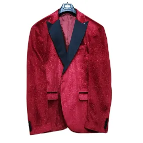 Glitter Red Velvet Sparkling Blazer