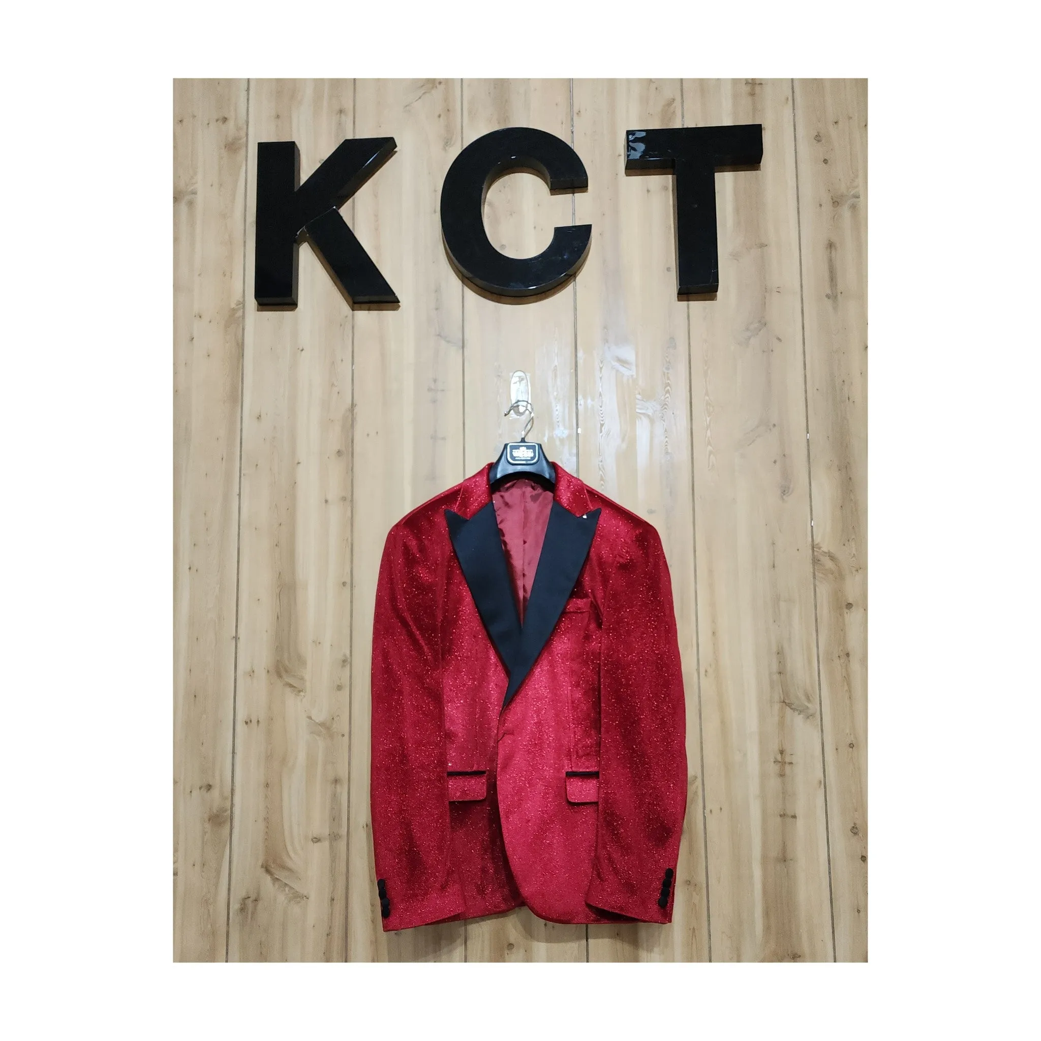 Glitter Red Velvet Sparkling Blazer