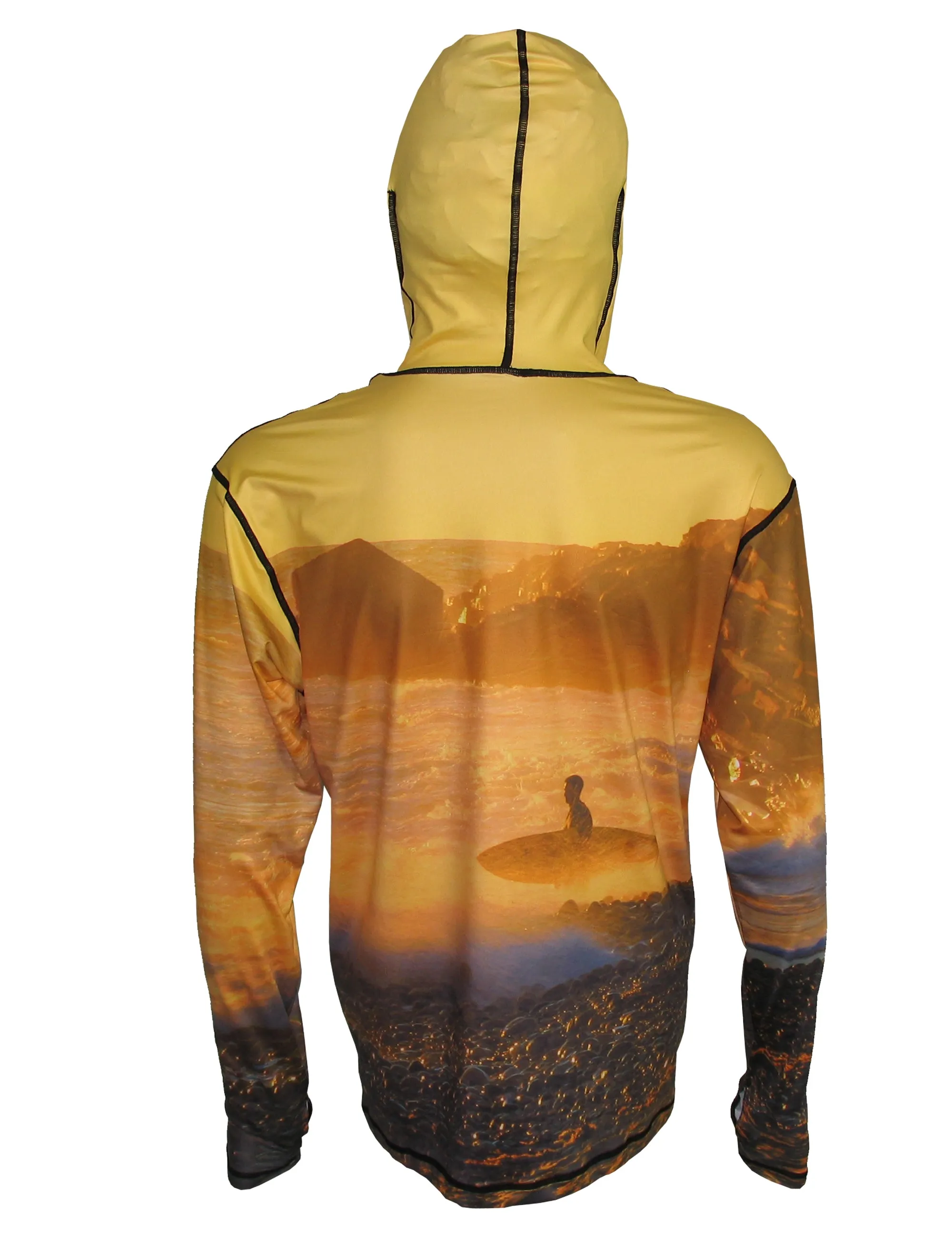 Golden Surfer Lightweight Ocean Graphic Hoodie