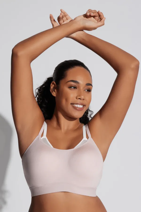 Gravity Contour Underwire Sports Bra - Rose Beige/White