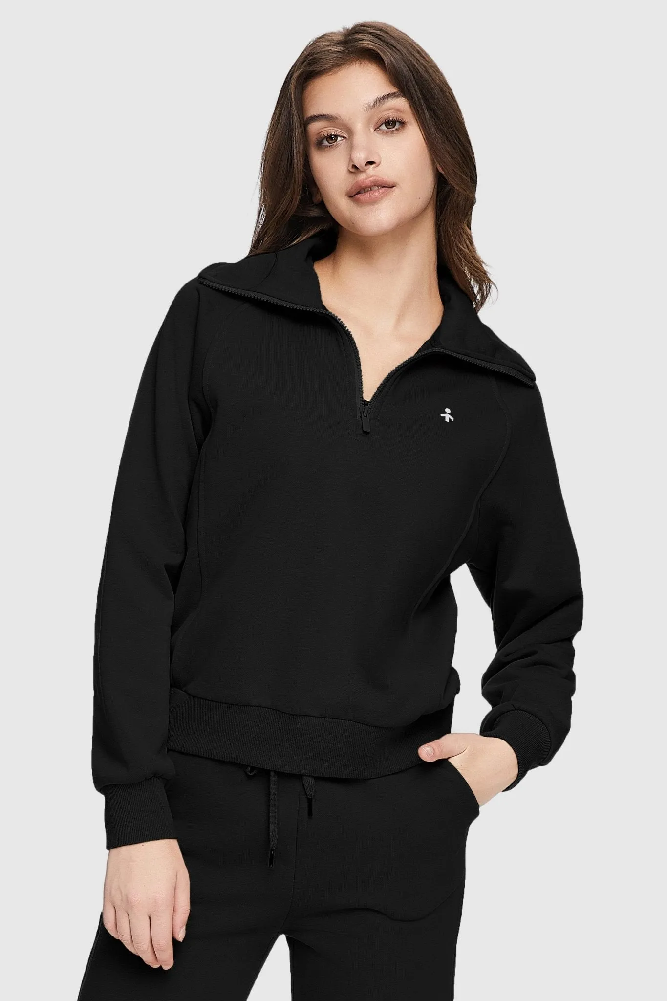 Half-Zip Cropped Sweatshirt