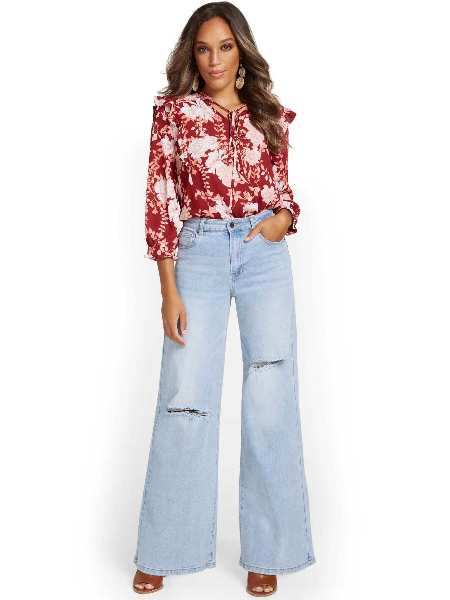 High-Waisted Wide-Leg Jeans