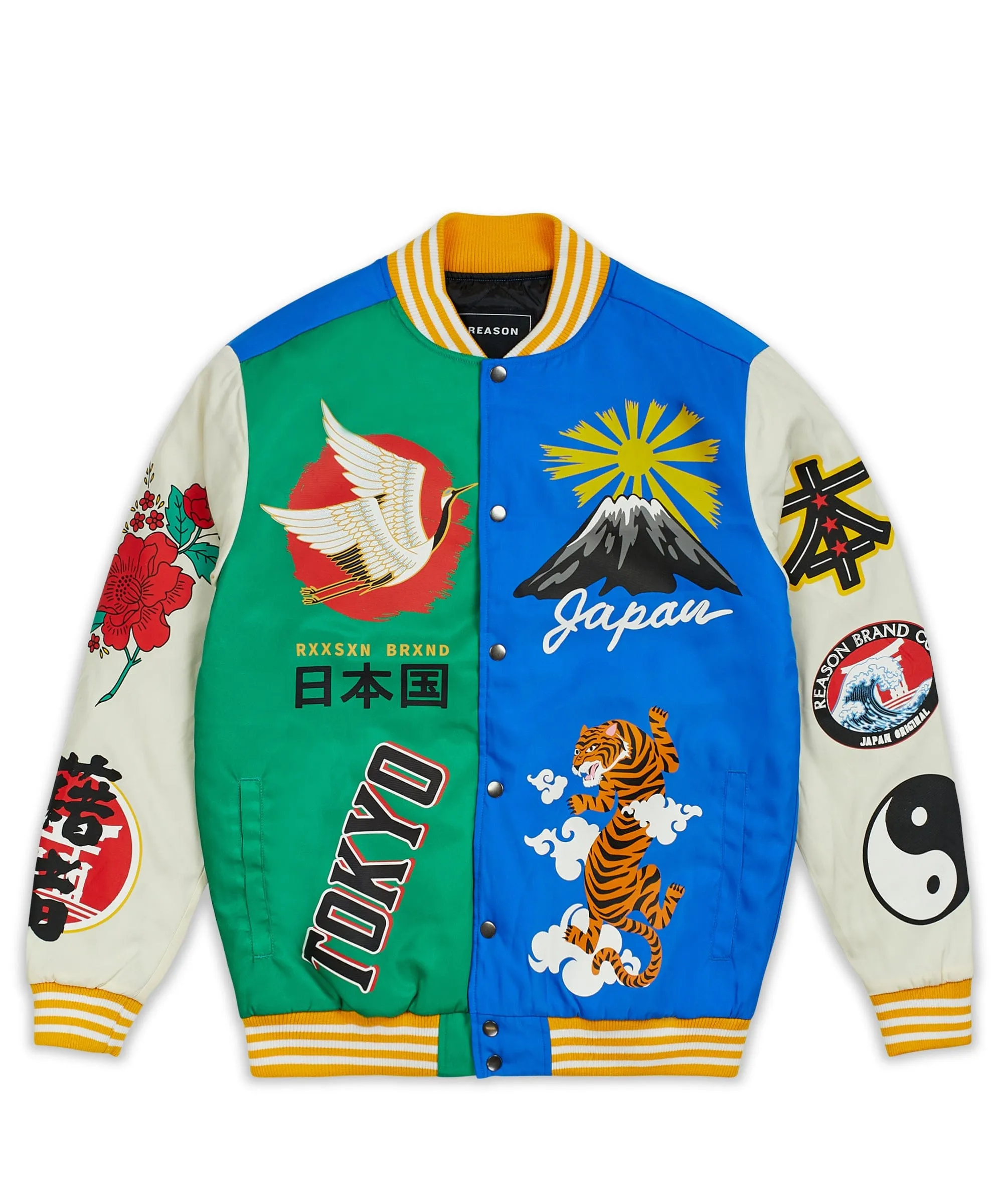 Japan Nylon Printed Bomber Varsity Jacket