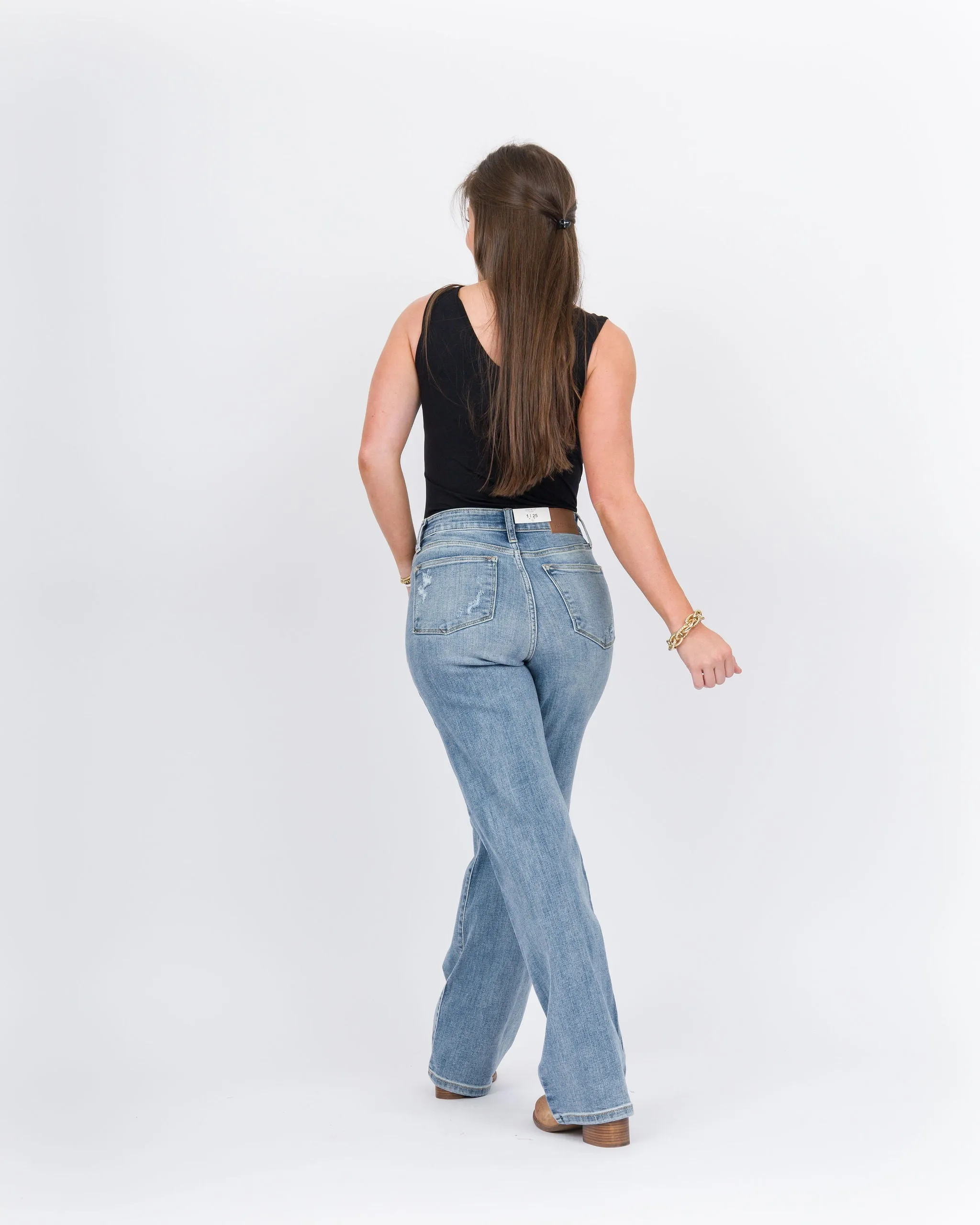 Judy Blue High Waisted Light Washed Straight Leg Jeans