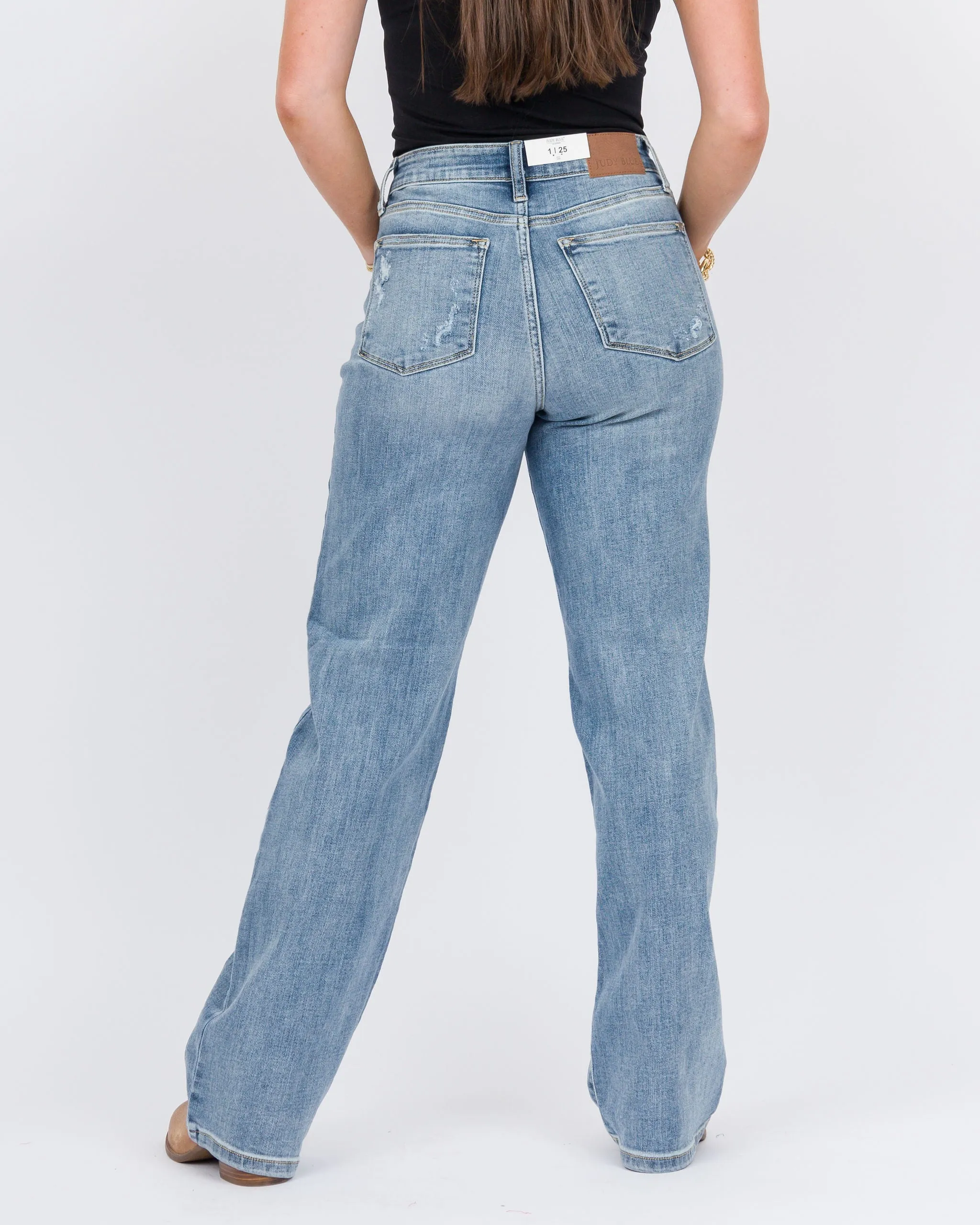 Judy Blue High Waisted Light Washed Straight Leg Jeans