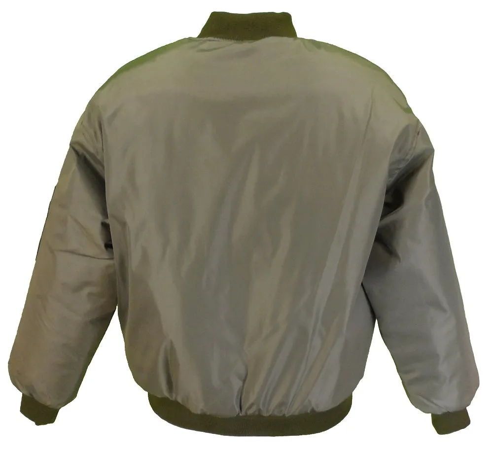 Mens MA 1 Olive Green Bomber Jacket