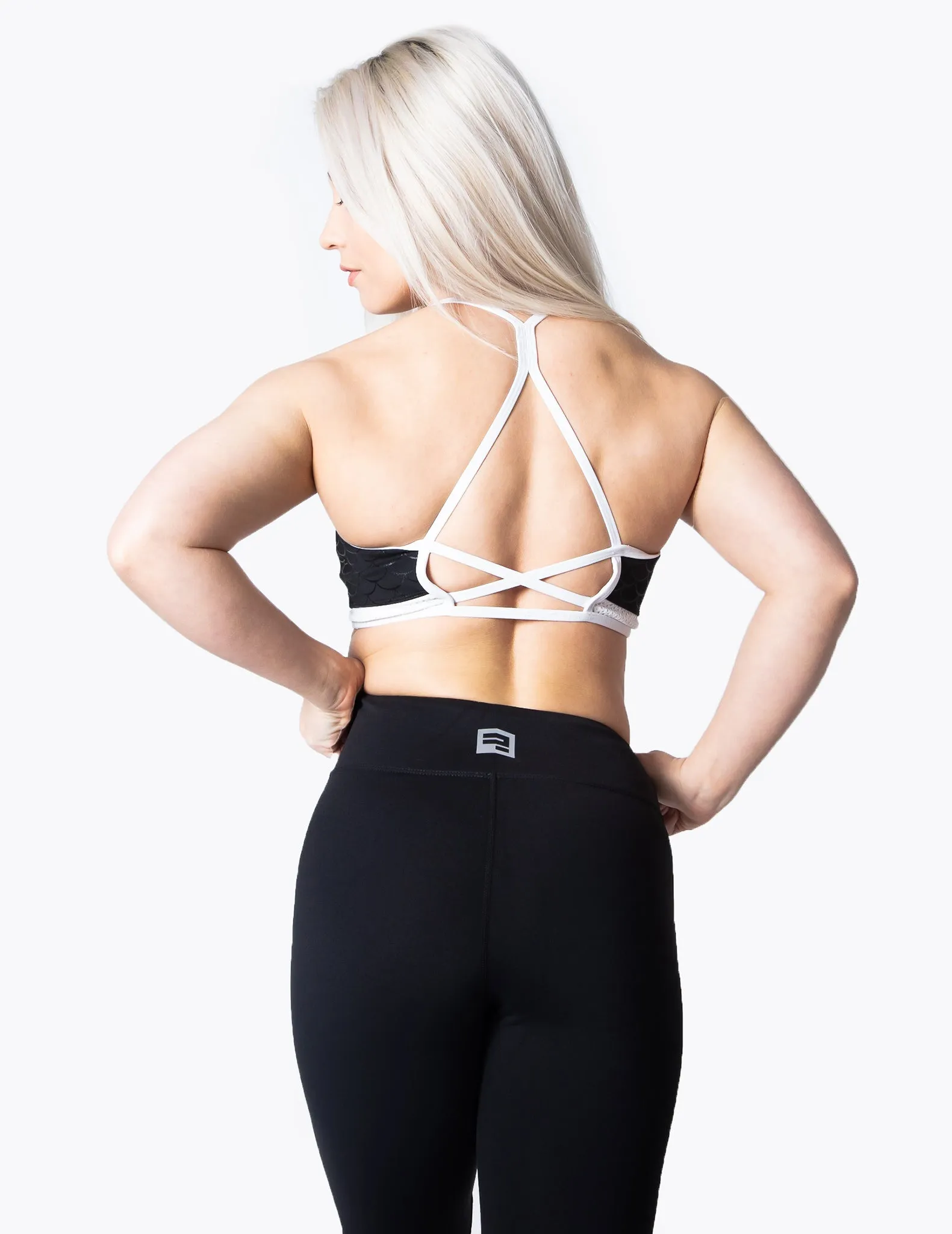 MERMAID RACERBACK SPORTS BRA - BLACK