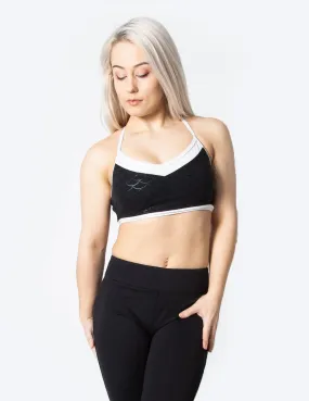 MERMAID RACERBACK SPORTS BRA - BLACK