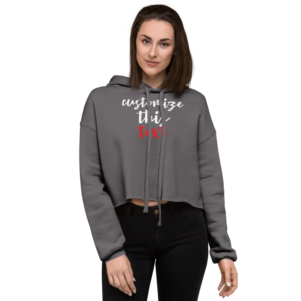 Personalize Custom Text Women's Cropped Hoodie | Bella   Canvas 7502