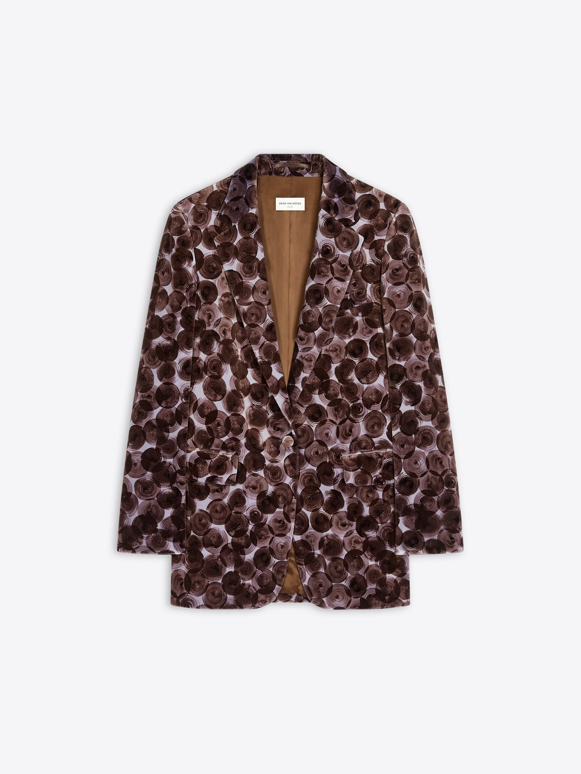 Printed velvet blazer