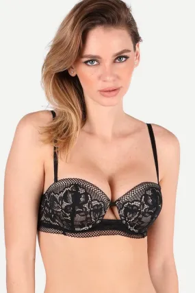 Rock DJ Balconette Bra in Black