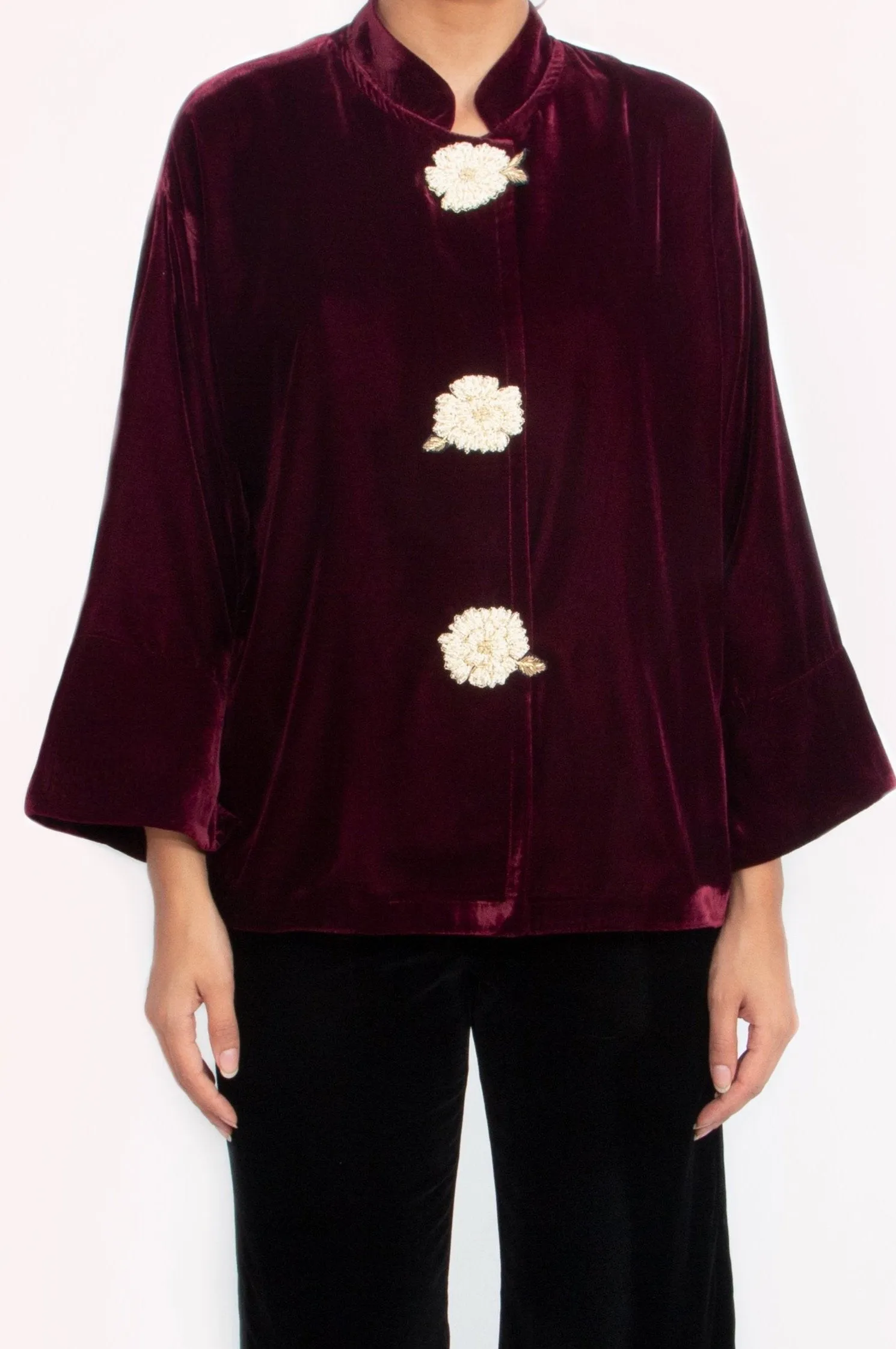 Rosa Velvet Jacket - Wine