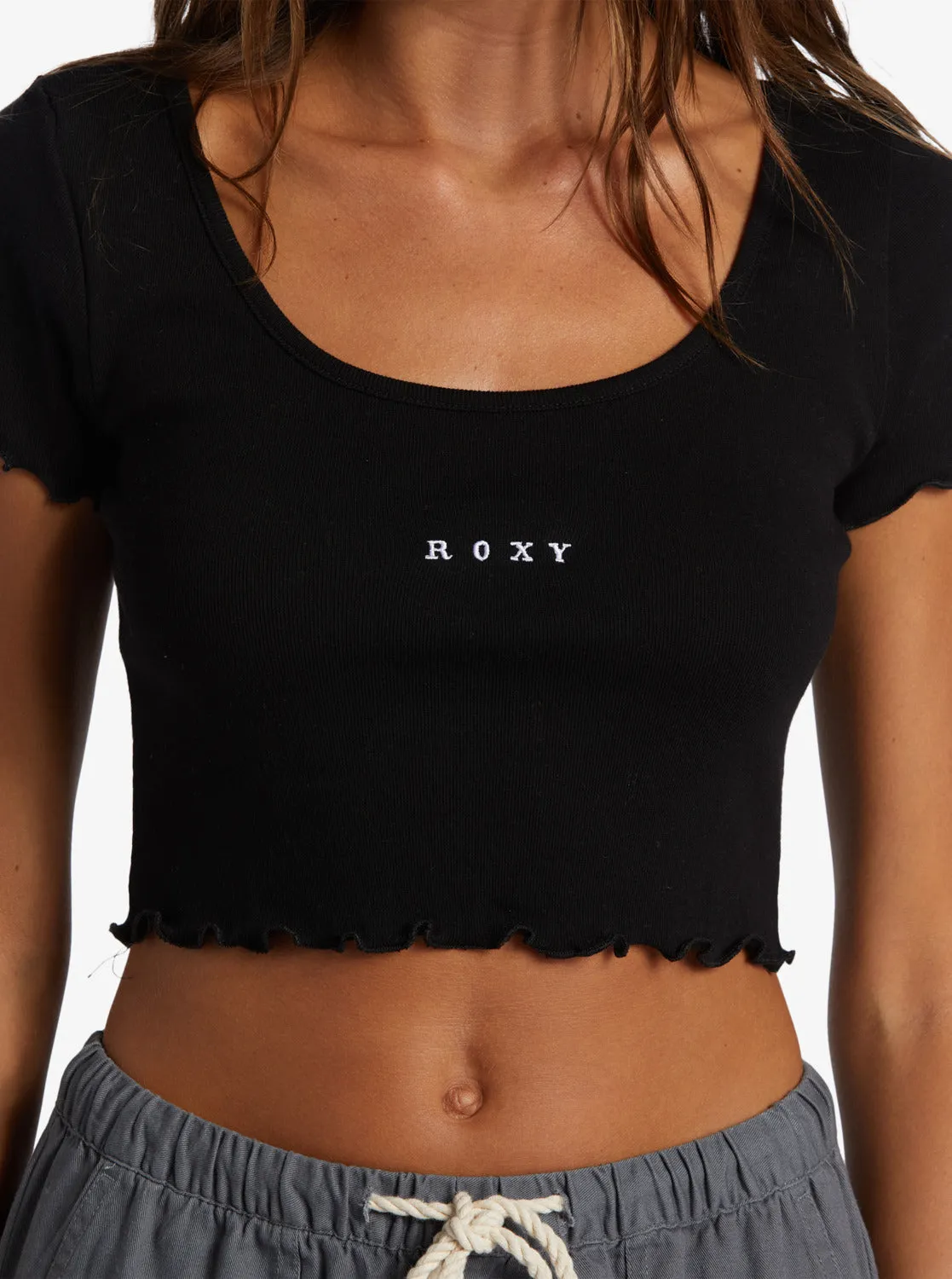 Roxify Scoop Neck T-Shirt - Anthracite